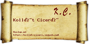 Kollát Ciceró névjegykártya